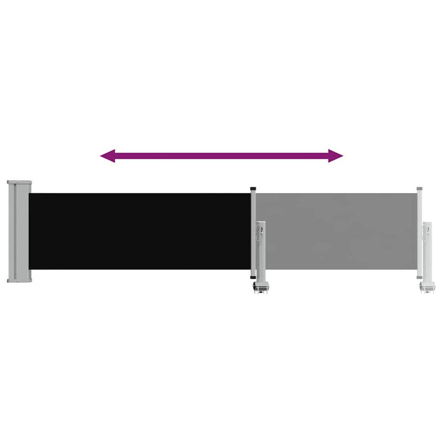 Patio Retractable Side Awning 60x300 cm Black