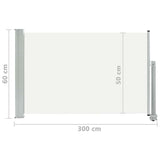 Patio Retractable Side Awning 60x300 cm Cream - Extra Image