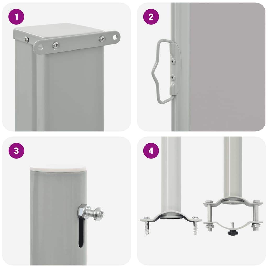 Patio Retractable Side Awning 60x300 cm Grey