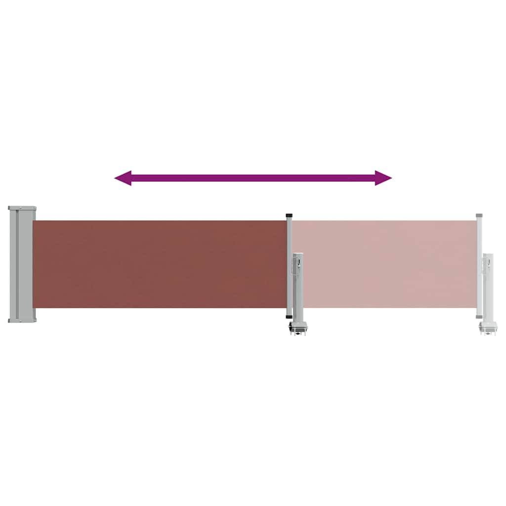 Patio Retractable Side Awning 60x300 cm Brown