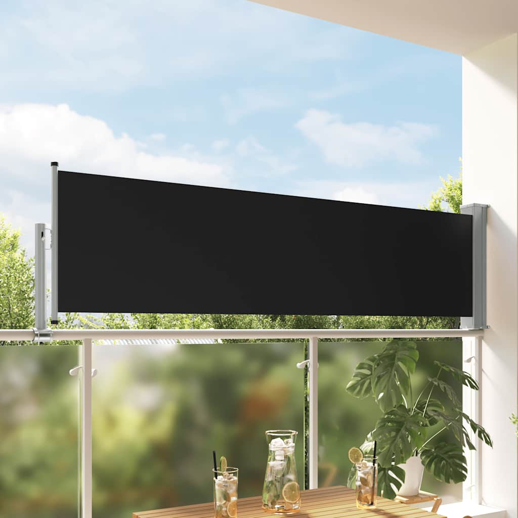 Patio Retractable Side Awning 80x300 cm Black