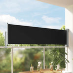 Patio Retractable Side Awning 80x300 cm Black