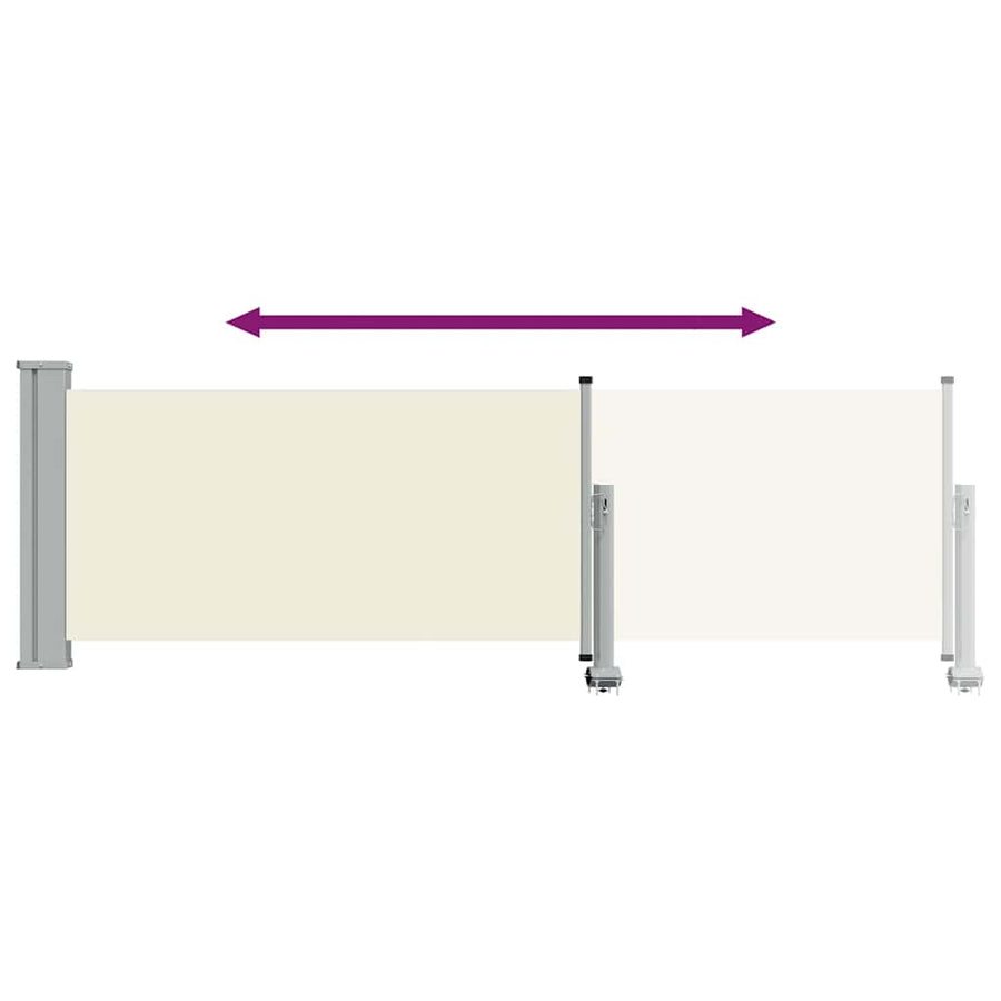 Patio Retractable Side Awning 80x300 cm Cream