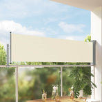 Patio Retractable Side Awning 80x300 cm Cream
