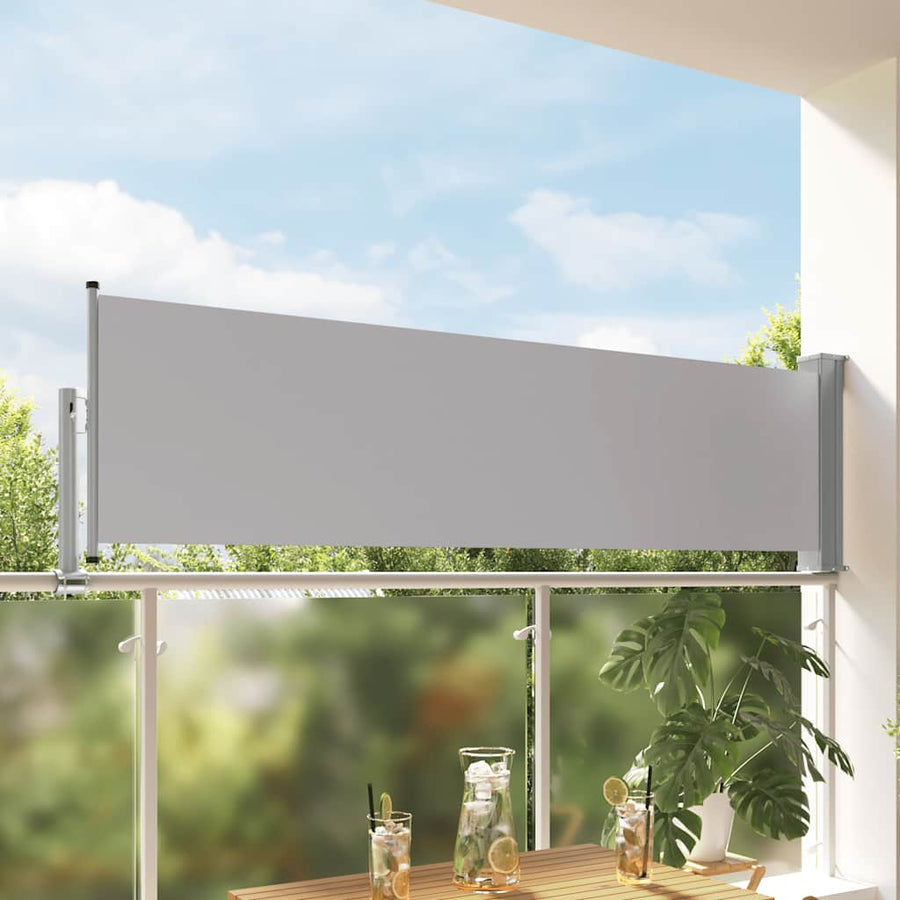 Patio Retractable Side Awning 80x300 cm Grey