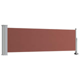 Patio Retractable Side Awning 80x300 cm Brown - Front View