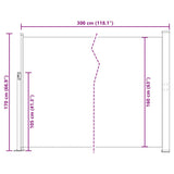 Patio Retractable Side Awning 170x300 cm Black - Extra Image