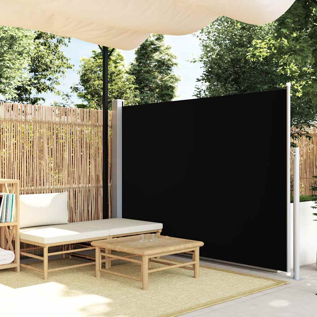 Patio Retractable Side Awning 170x300 cm Black