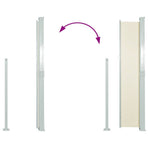 Patio Retractable Side Awning 170x300 cm Cream