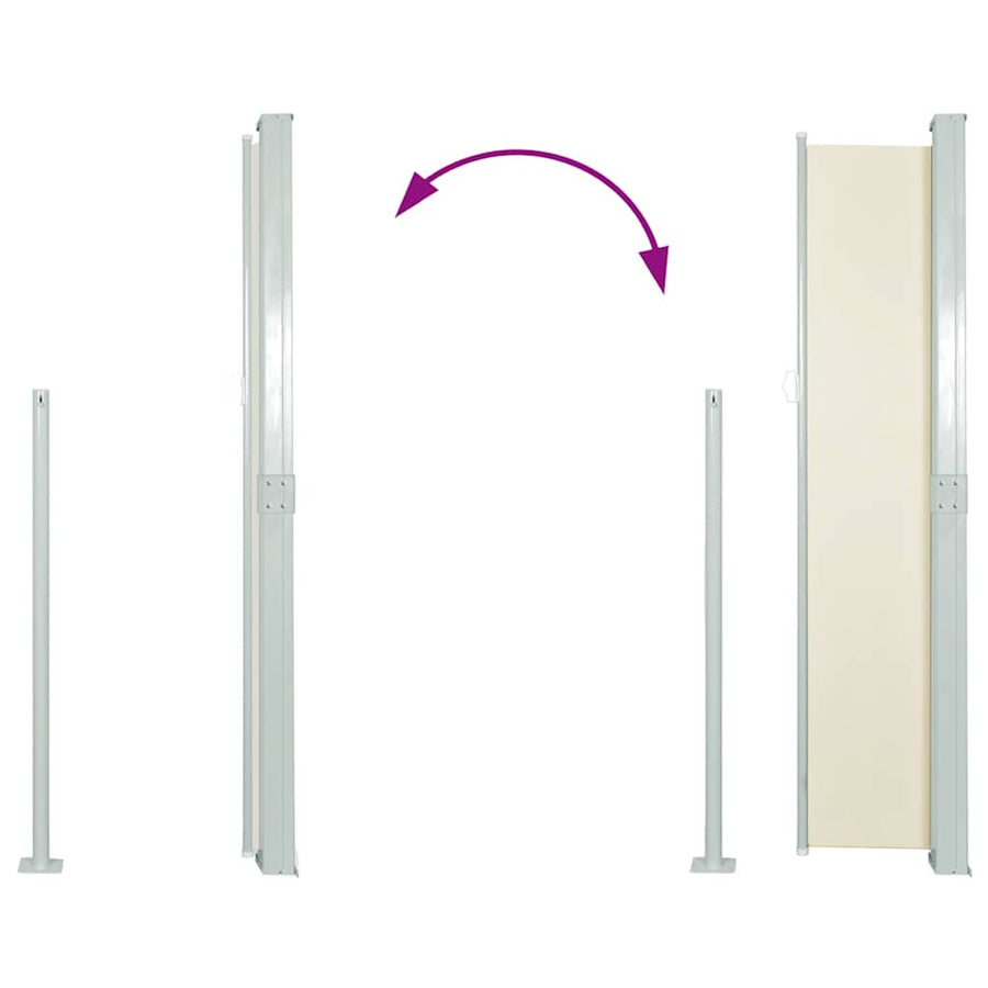 Patio Retractable Side Awning 170x300 cm Cream