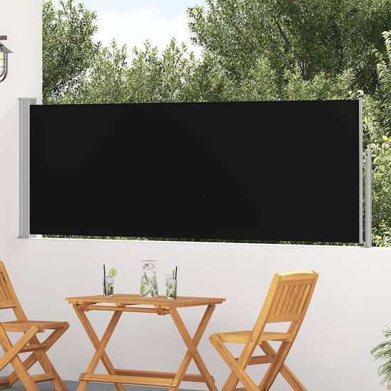 Patio Retractable Side Awning 100x300 cm Black