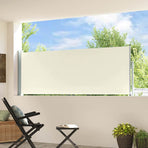 Patio Retractable Side Awning 100x314 cm Cream
