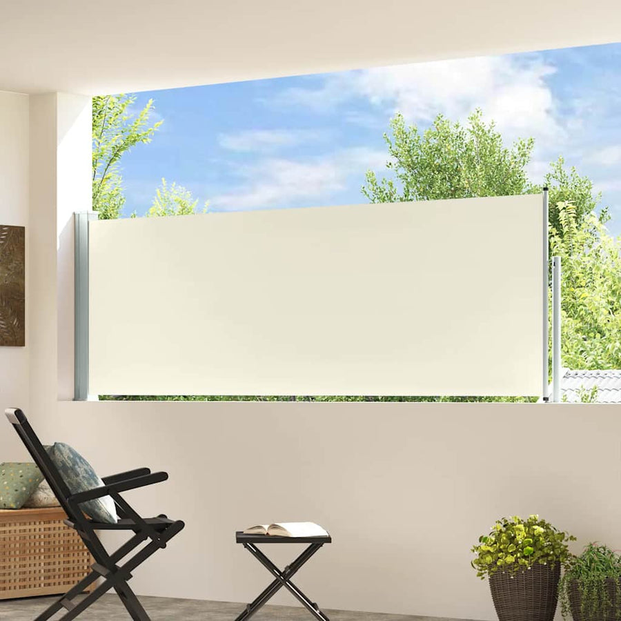 Patio Retractable Side Awning 100x314 cm Cream