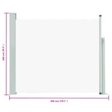 Patio Retractable Side Awning 100x300 cm Cream - Low Angle