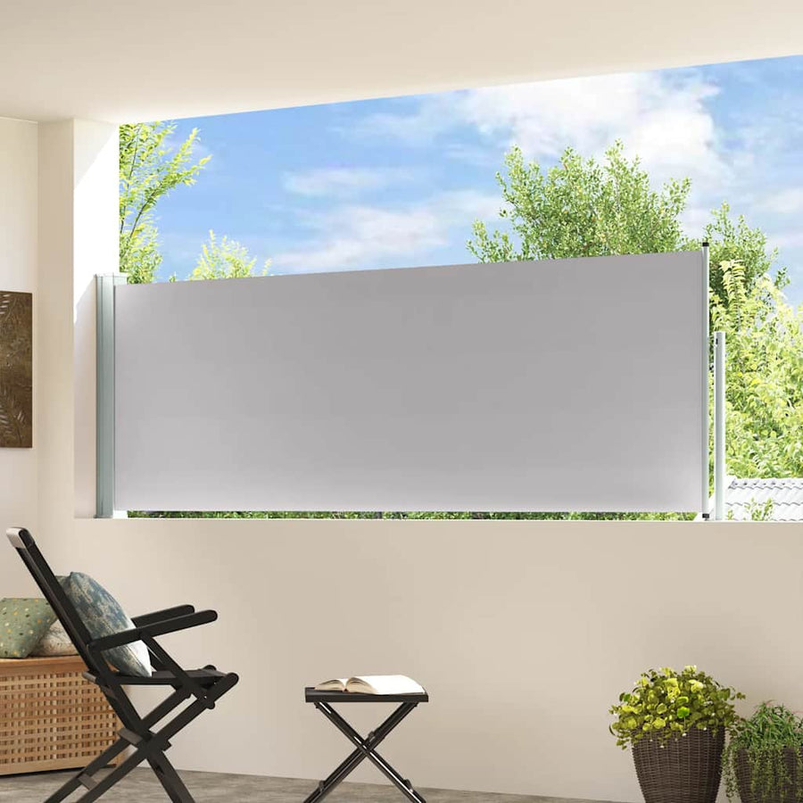 Patio Retractable Side Awning 100x314 cm Grey