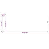 Patio Retractable Side Awning 100x300 cm Grey - Extra Image