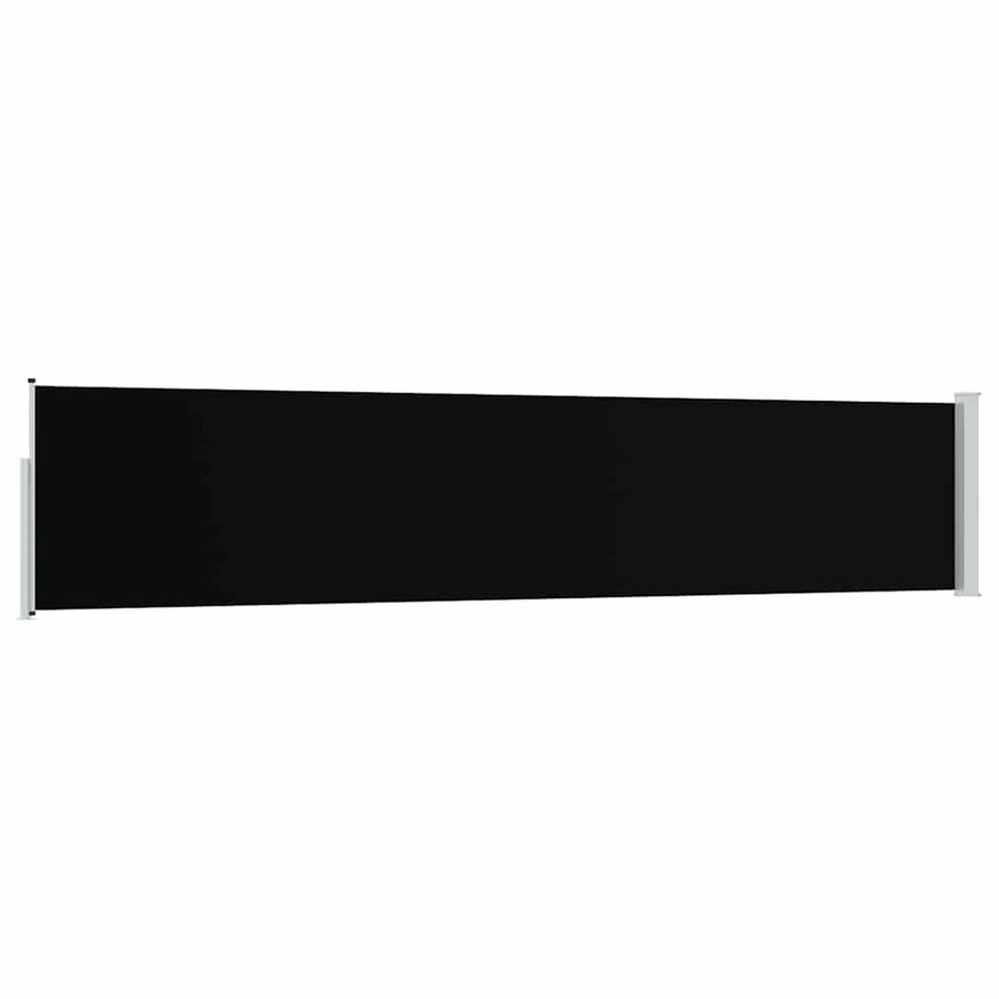 Patio Retractable Side Awning 100x514 cm Black