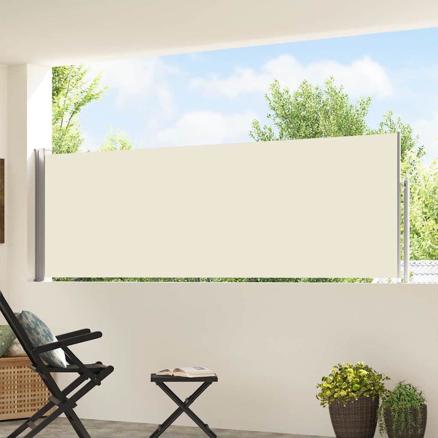 Patio Retractable Side Awning 100x514 cm Cream