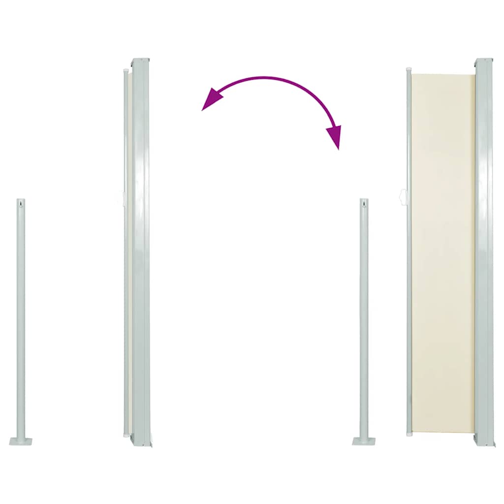 Patio Retractable Side Awning 100x500 cm Cream