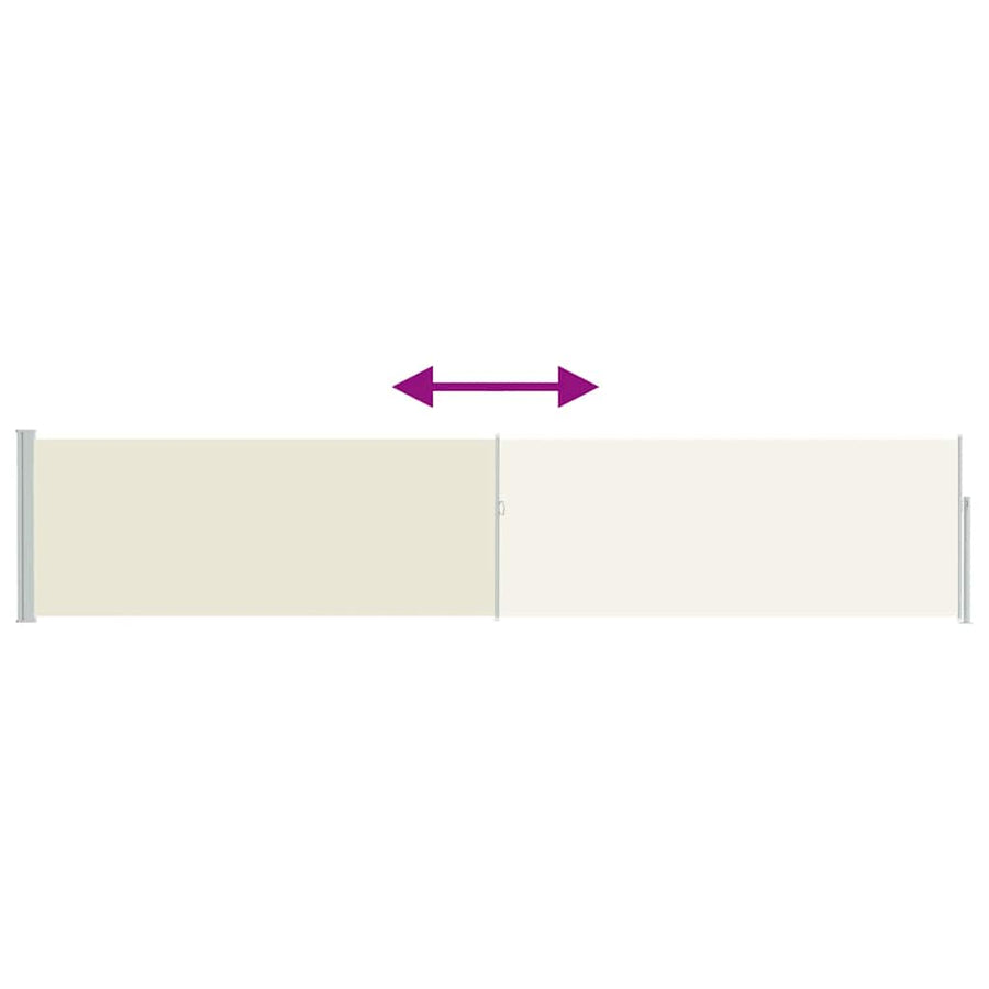 Patio Retractable Side Awning 100x514 cm Cream
