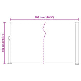 Patio Retractable Side Awning 100x500 cm Cream