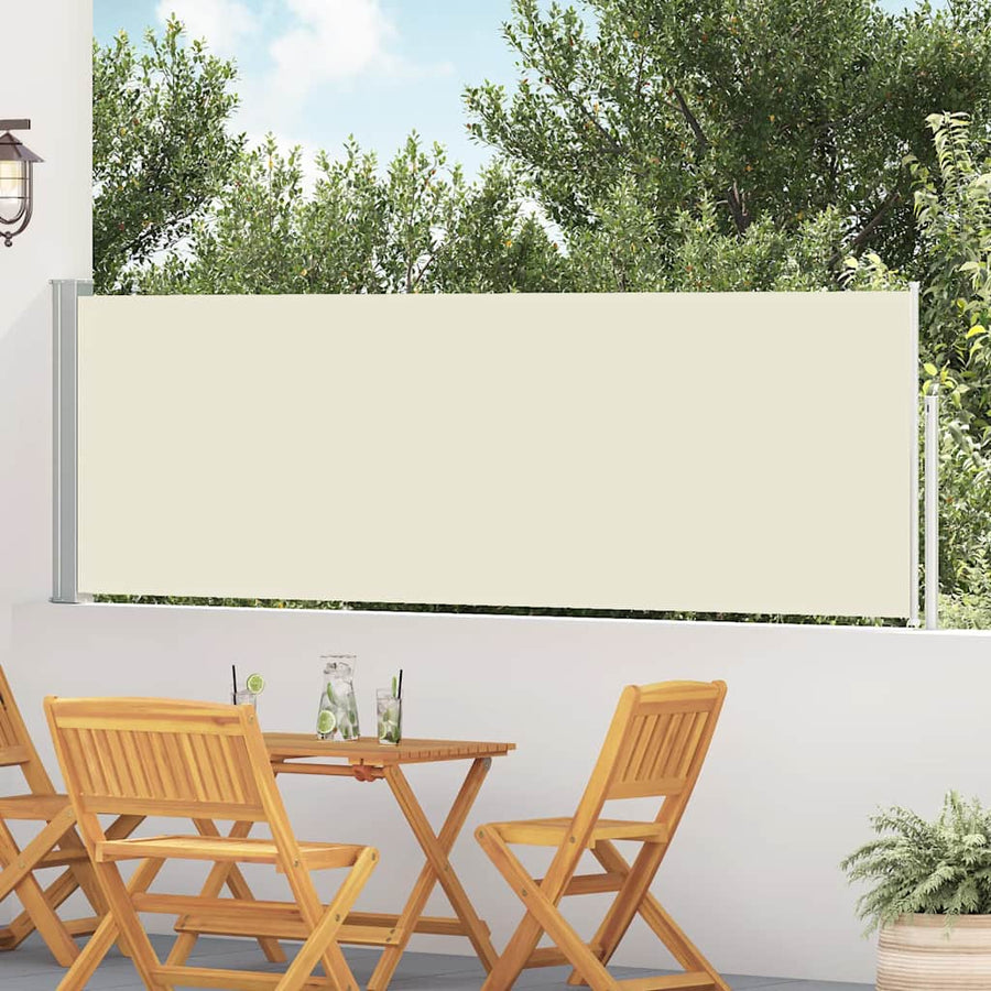 Patio Retractable Side Awning 100x514 cm Cream