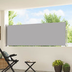 Patio Retractable Side Awning 100x514 cm Grey