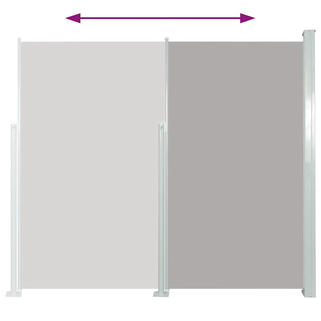 Patio Retractable Side Awning 100x500 cm Grey