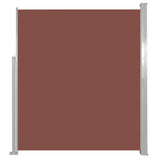 Patio Retractable Side Awning 100x500 cm Brown - Front View