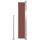 Patio Retractable Side Awning 100x500 cm Brown - Side View