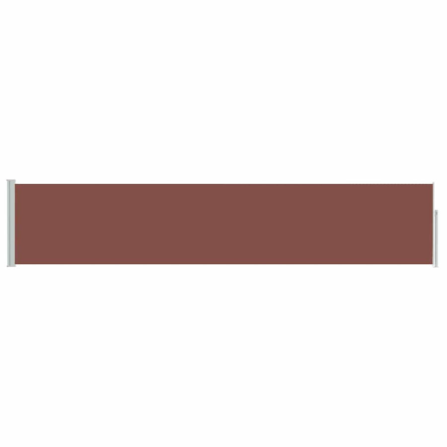 Patio Retractable Side Awning 100x514 cm Brown
