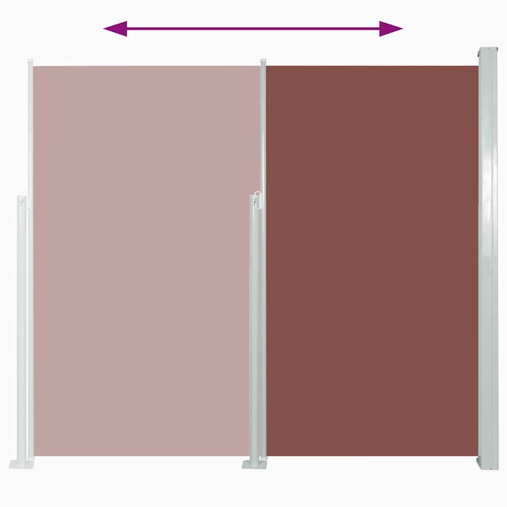 Patio Retractable Side Awning 100x500 cm Brown