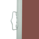 Patio Retractable Side Awning 100x500 cm Brown - Close-Up Angle
