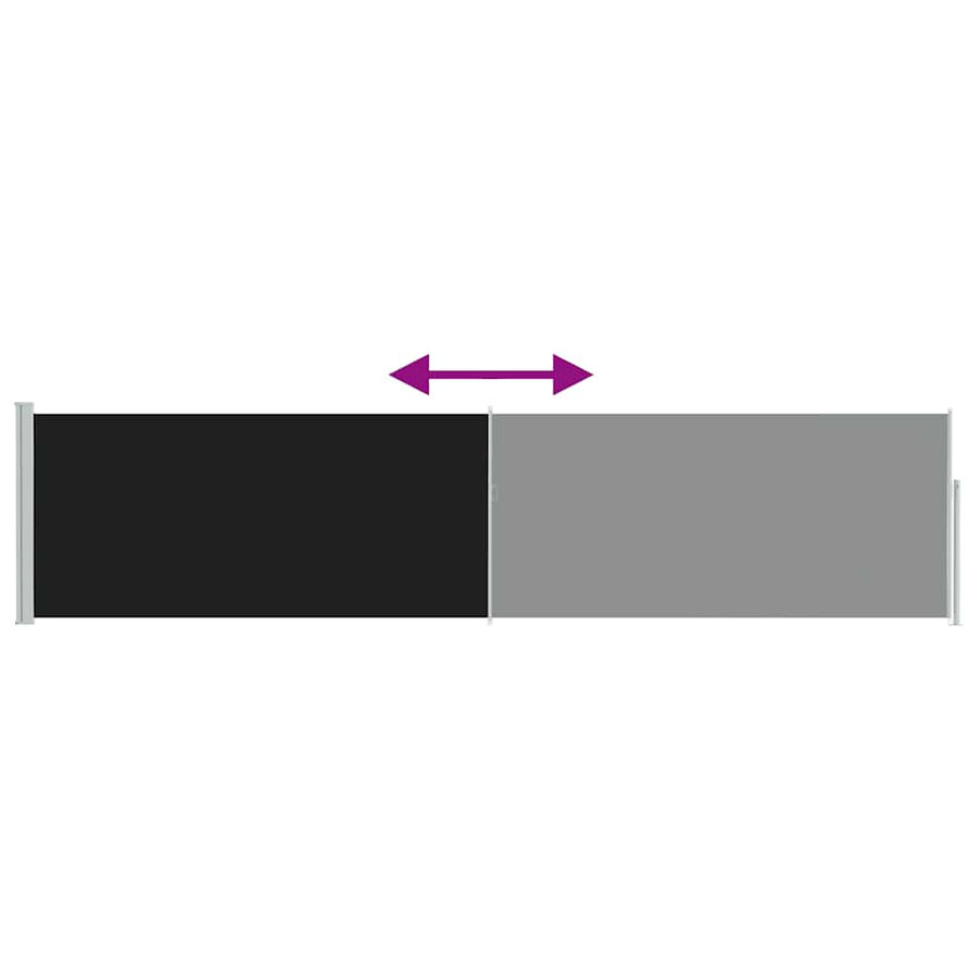 Patio Retractable Side Awning 117x514 cm Black