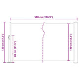 Patio Retractable Side Awning 120x500 cm Black - Extra Image
