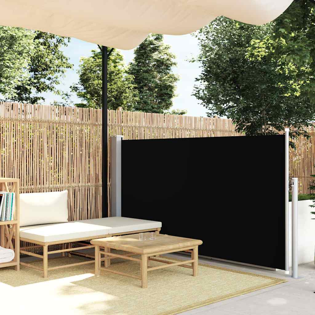 Patio Retractable Side Awning 120x500 cm Black