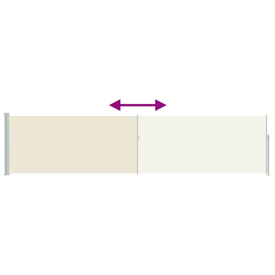 Patio Retractable Side Awning 117x514 cm Cream
