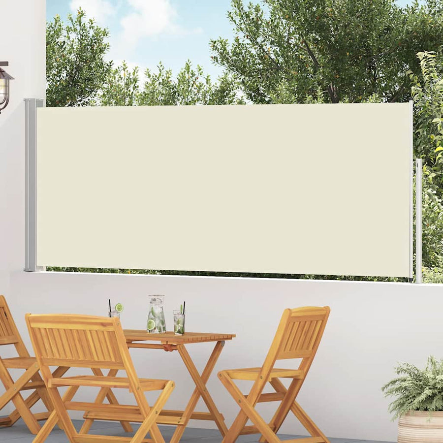 Patio Retractable Side Awning 117x514 cm Cream