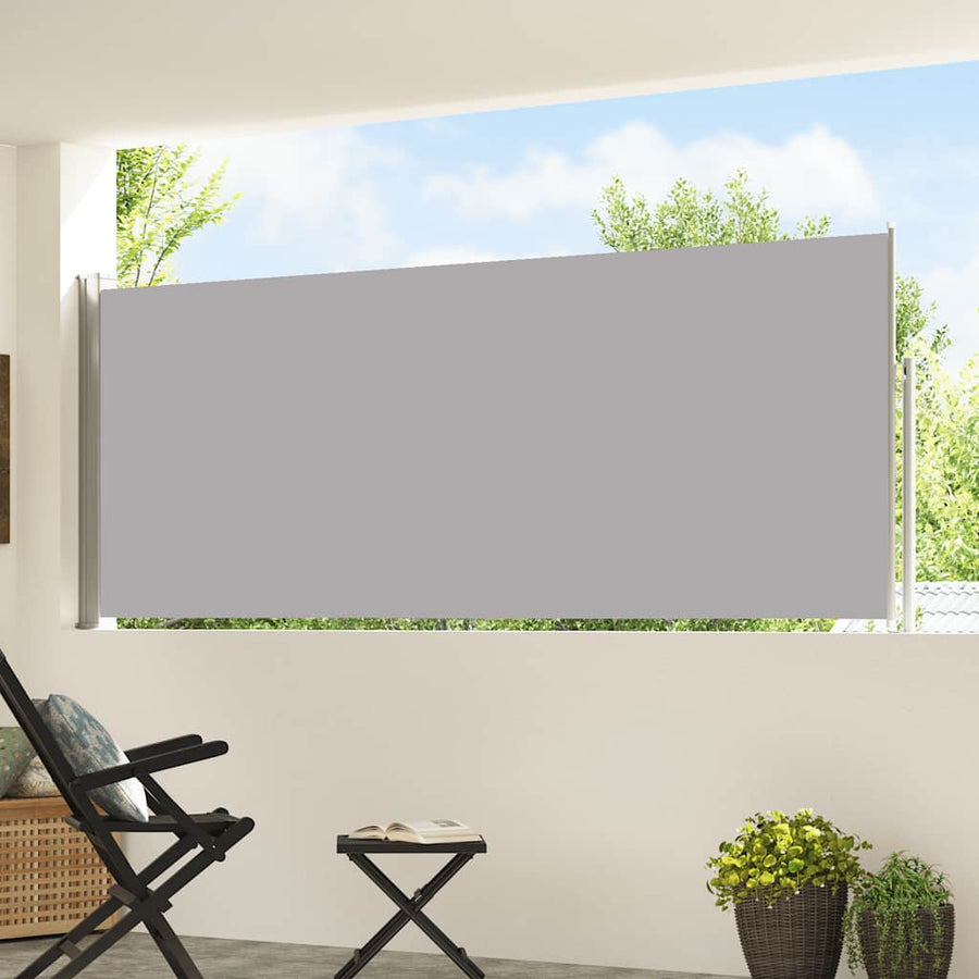 Patio Retractable Side Awning 117x514 cm Grey