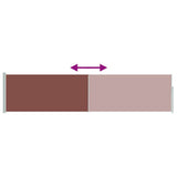 Patio Retractable Side Awning 120x500 cm Brown - Close-Up Angle