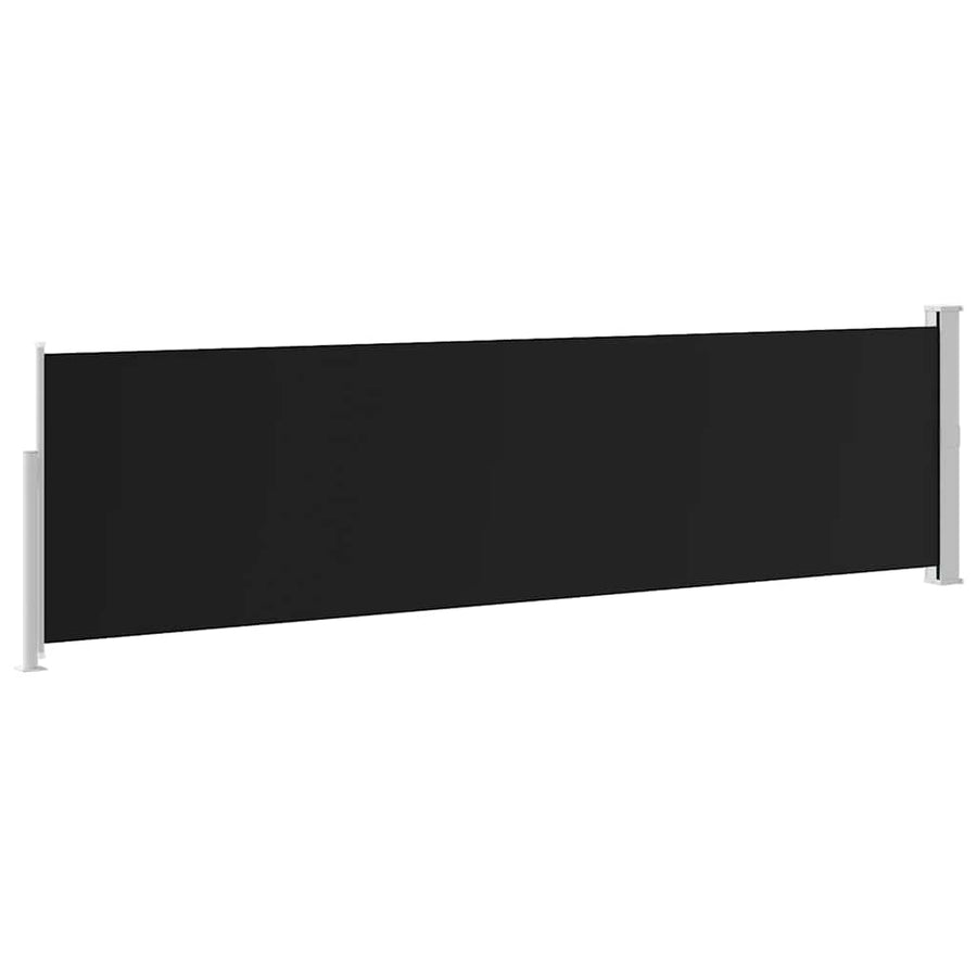 Patio Retractable Side Awning 140x514 cm Black