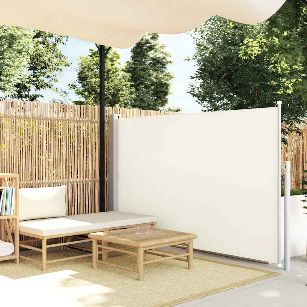 Patio Retractable Side Awning 140x500 cm Cream