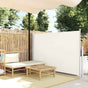 Patio Retractable Side Awning 140x514 cm Cream