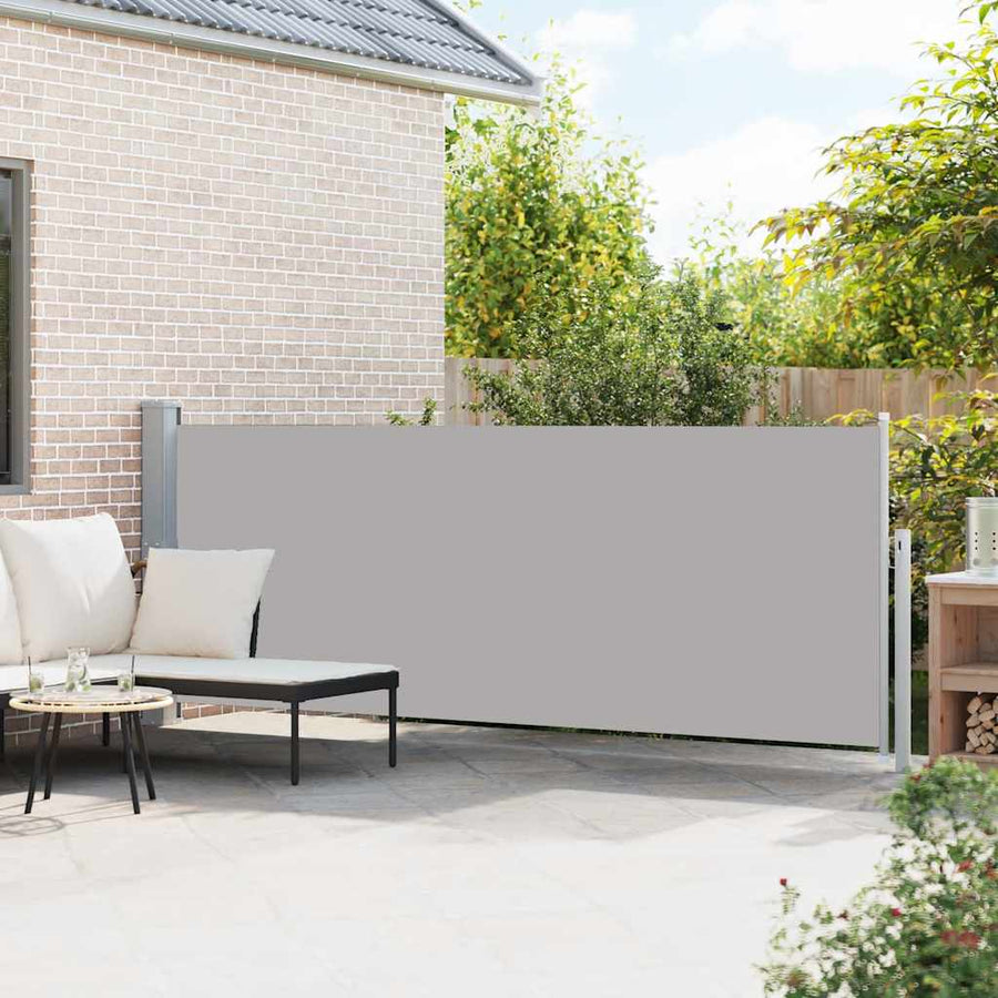 Patio Retractable Side Awning 140x514 cm Grey