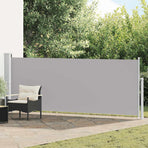 Patio Retractable Side Awning 140x514 cm Grey