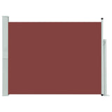 Patio Retractable Side Awning 140x500 cm Brown - Front View