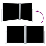 Retractable Side Awning Black 100x600 cm - 45-Degree Angle