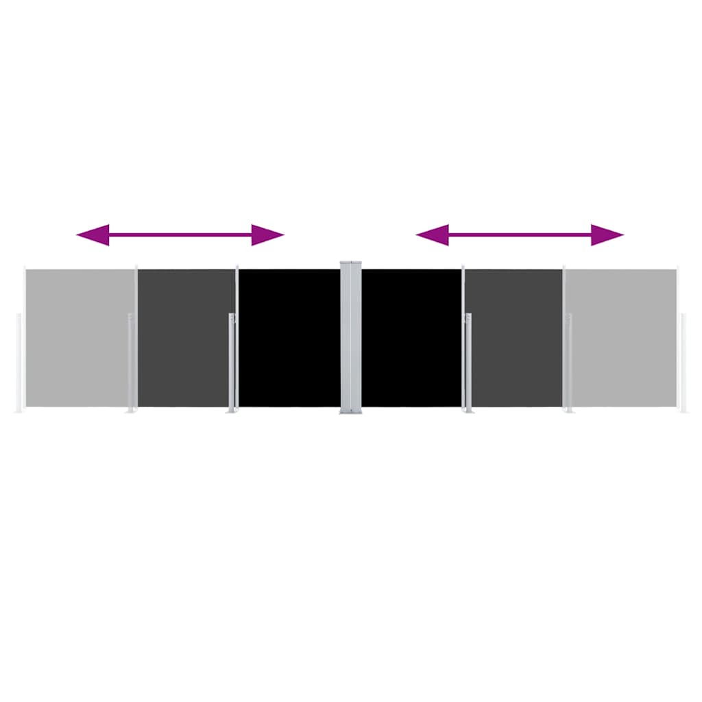 Retractable Side Awning Black 100x600 cm