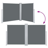 Retractable Side Awning Anthracite 100x600 cm - 45-Degree Angle