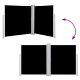 Retractable Side Awning Black 140x600 cm - 45-Degree Angle